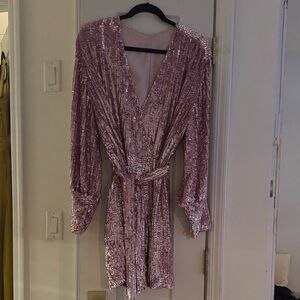 Sequin Pink Mini Dress